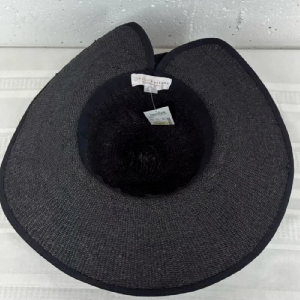 San Diego Hat Co. | NEW Four Buttons Black Straw Wide Brim Hat - Picture 5 of 14